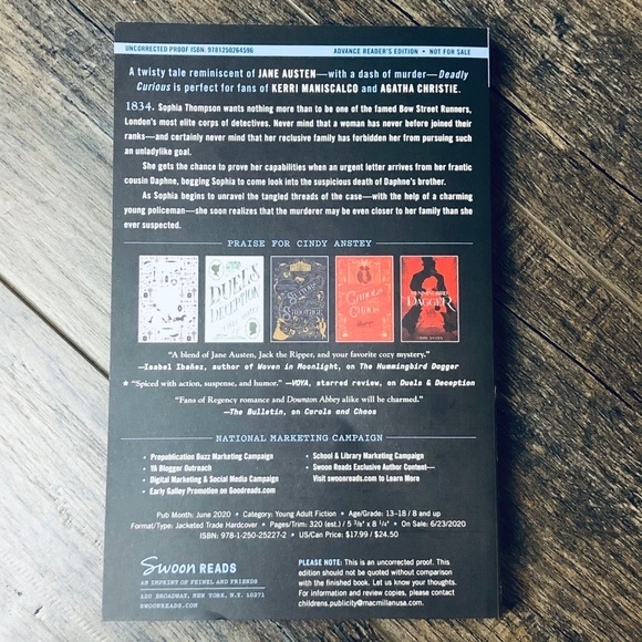 Deadly Curious by Cindy Anstey (2020, ARC) - Picture 2 of 2